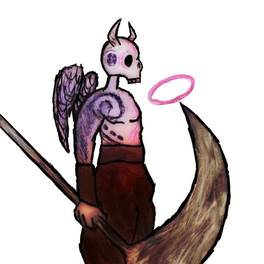 Digital Illustration of the skeleton of War